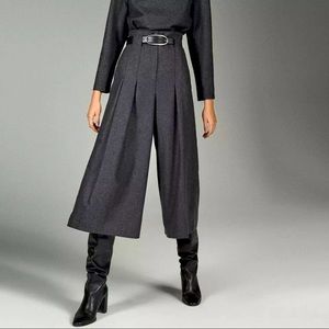 Massimo Dutti Limited Edition Flannel and Wool Culottes Dark Grey Size US8/EUR40